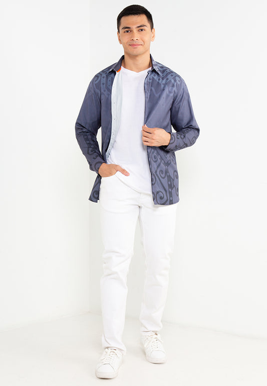 PIAN LONG SLEEVES SHIRT - GREY SILVER