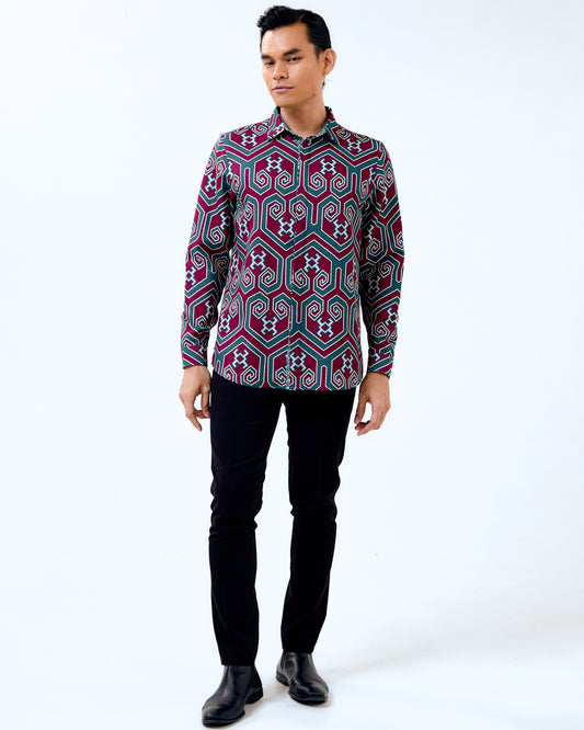 MELA LONG SLEEVES SHIRT - Green/Purple (Pre-Order)