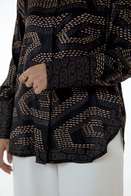 NIRA DAILY BLOUSE - BLACK