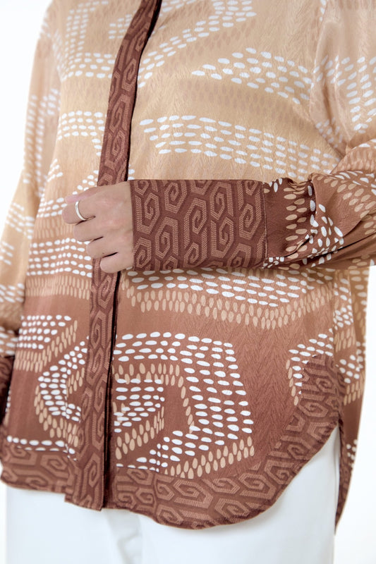 NIRA DAILY BLOUSE - BROWN OMBRE