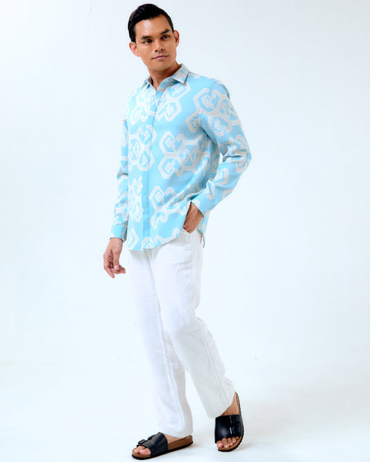 ROTAN LONG SLEEVES SHIRT - Light Blue (Pre-Order)