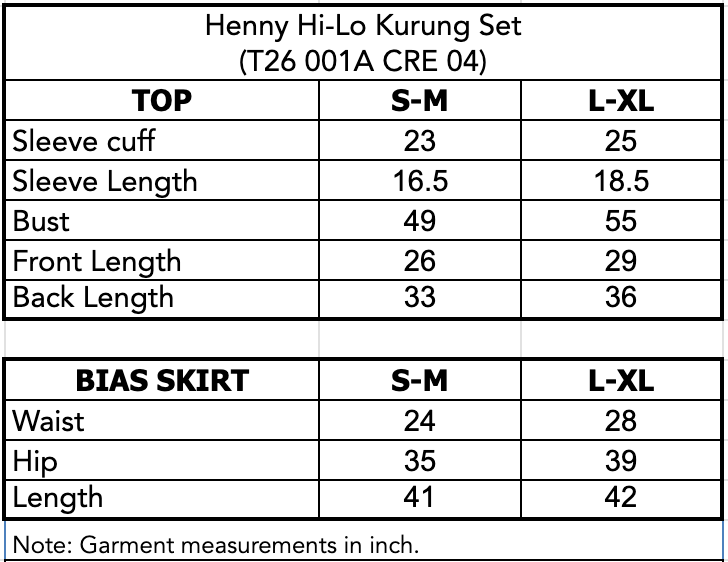 HENNY HI-LO KURUNG SET - Beige (Pre-Order)