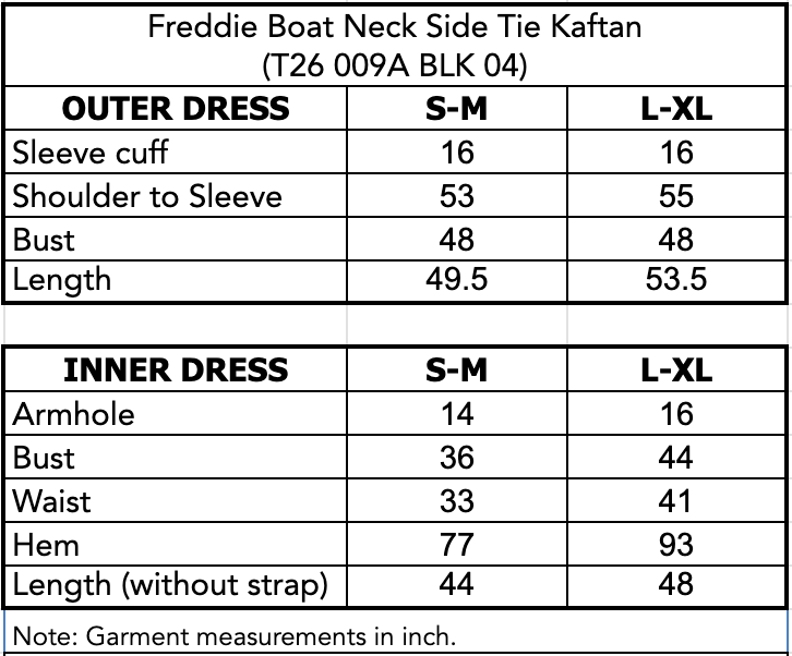 FREDDIE SIDE TIE KAFTAN - Black