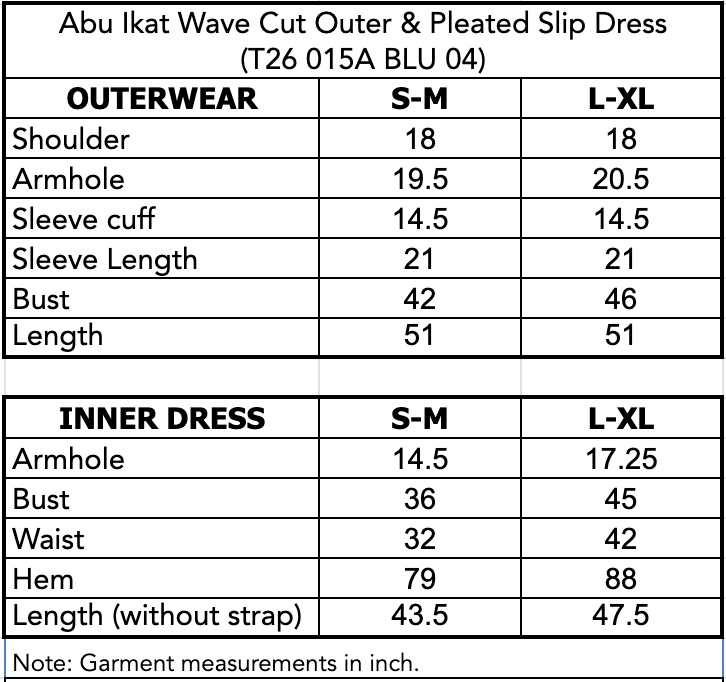 ABU IKAT WAVE TOP WITH PLEATED SLIP DRESS - Blue (Pre-Order)