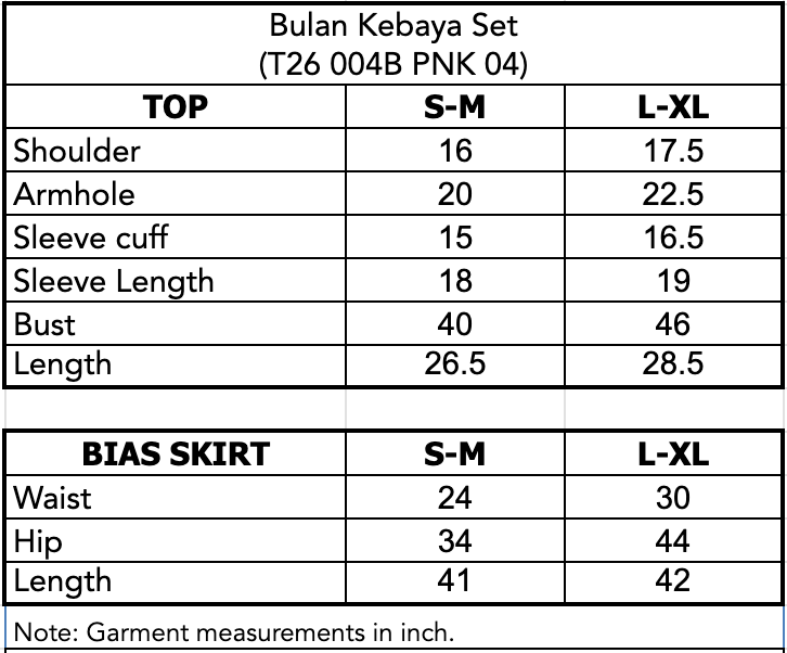 BULAN KEBAYA SET - Pink (Pre-Order)