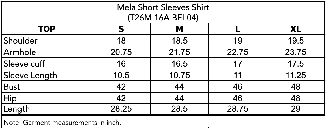 MELA SHORT SLEEVES SHIRT - Beige (Pre-Order)