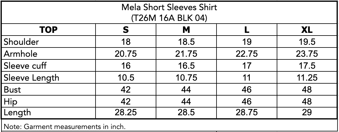 MELA SHORT SLEEVE SHIRT - Black