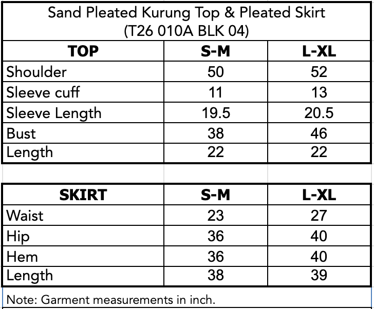 SAND PLEATED KURUNG SET - Black (Pre-Order)