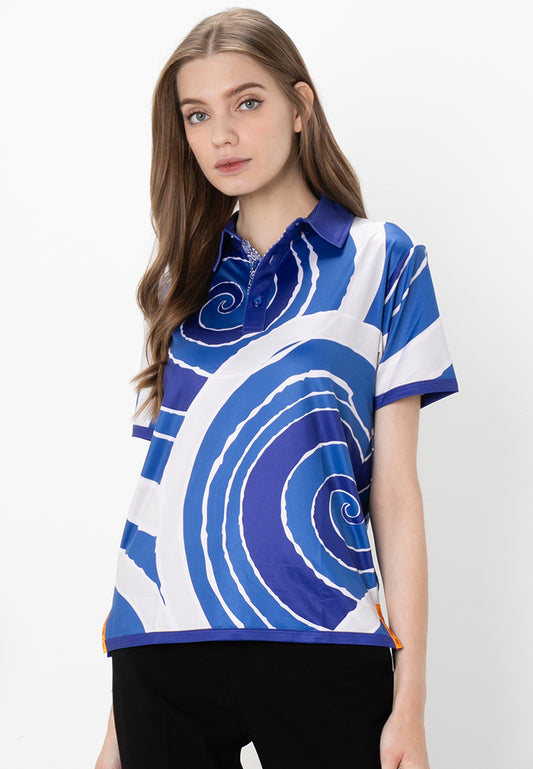 ULU POLO SHIRT - BLUE (UNISEX) anti-odour and antibacterial finishing
