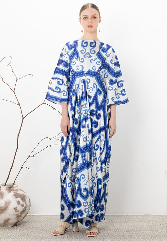 Nita Front Button Kaftan - Blue