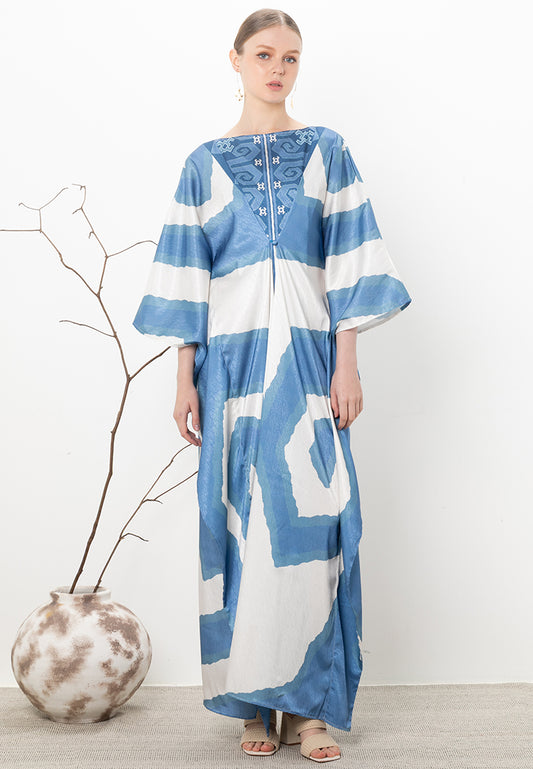 Mela Front Button Kaftan - Blue