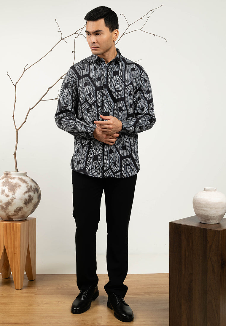NIRA LONG SLEEVE SHIRT - Ink Black