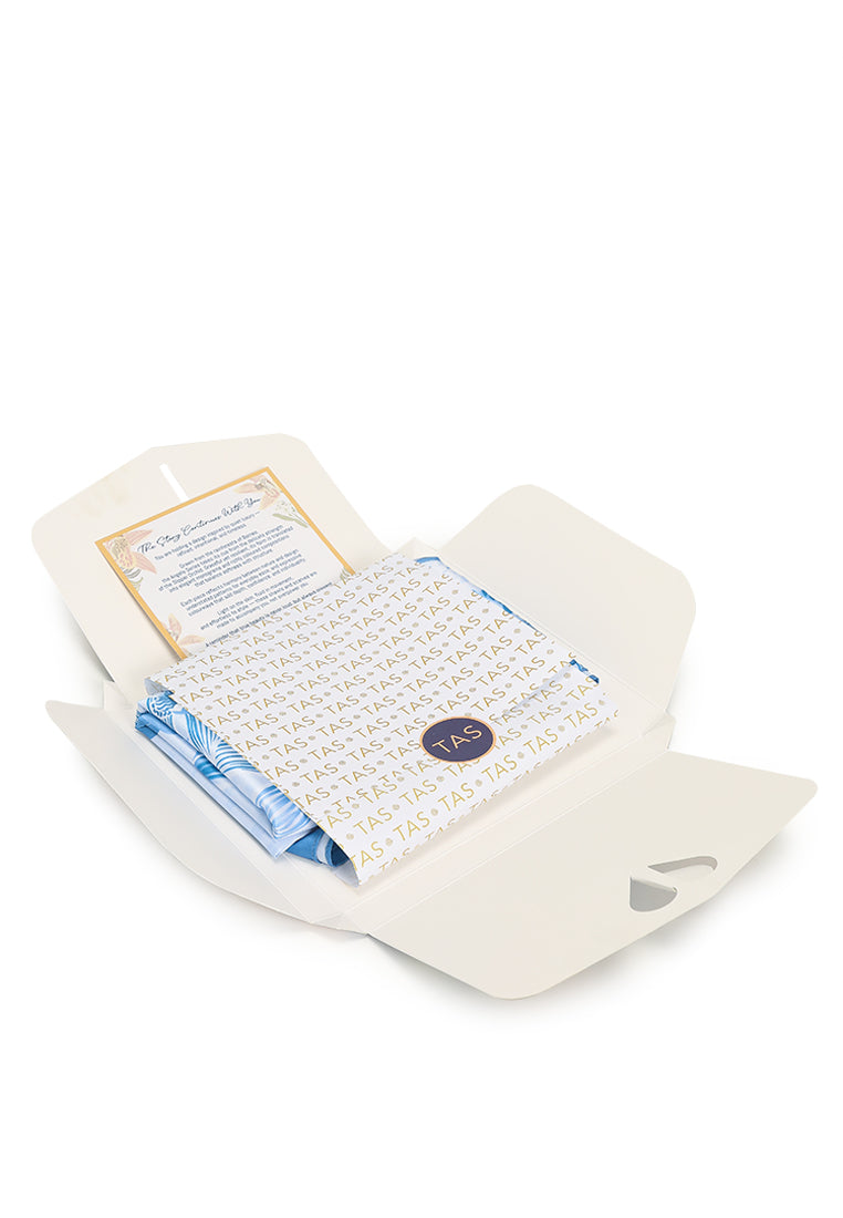 Angela Scarf - Light Blue Monochrome