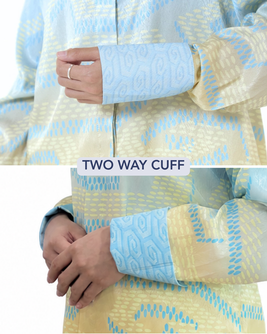 NIRA DAILY BLOUSE - YELLOW BLUE OMBRE