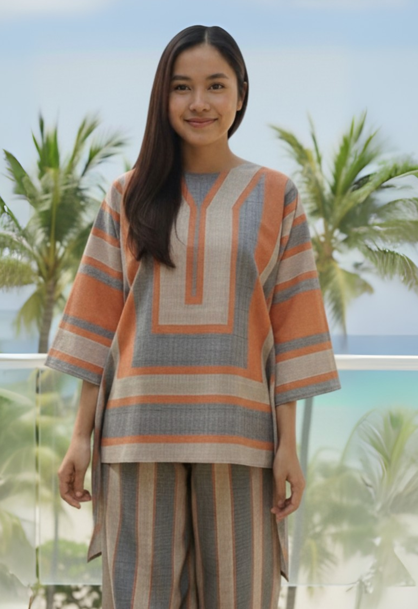 LINEN HI-LOW TOP - Orange (Top Only!)