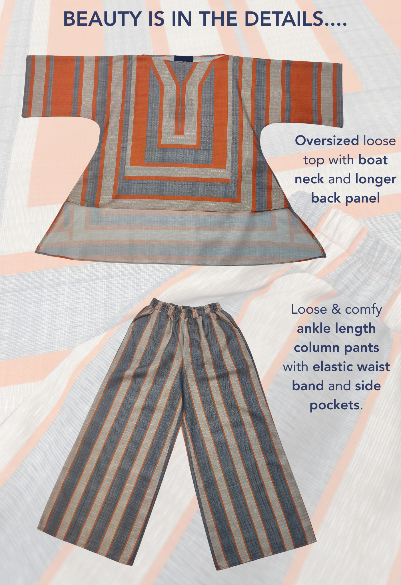 LINEN HI-LOW SET in Orange