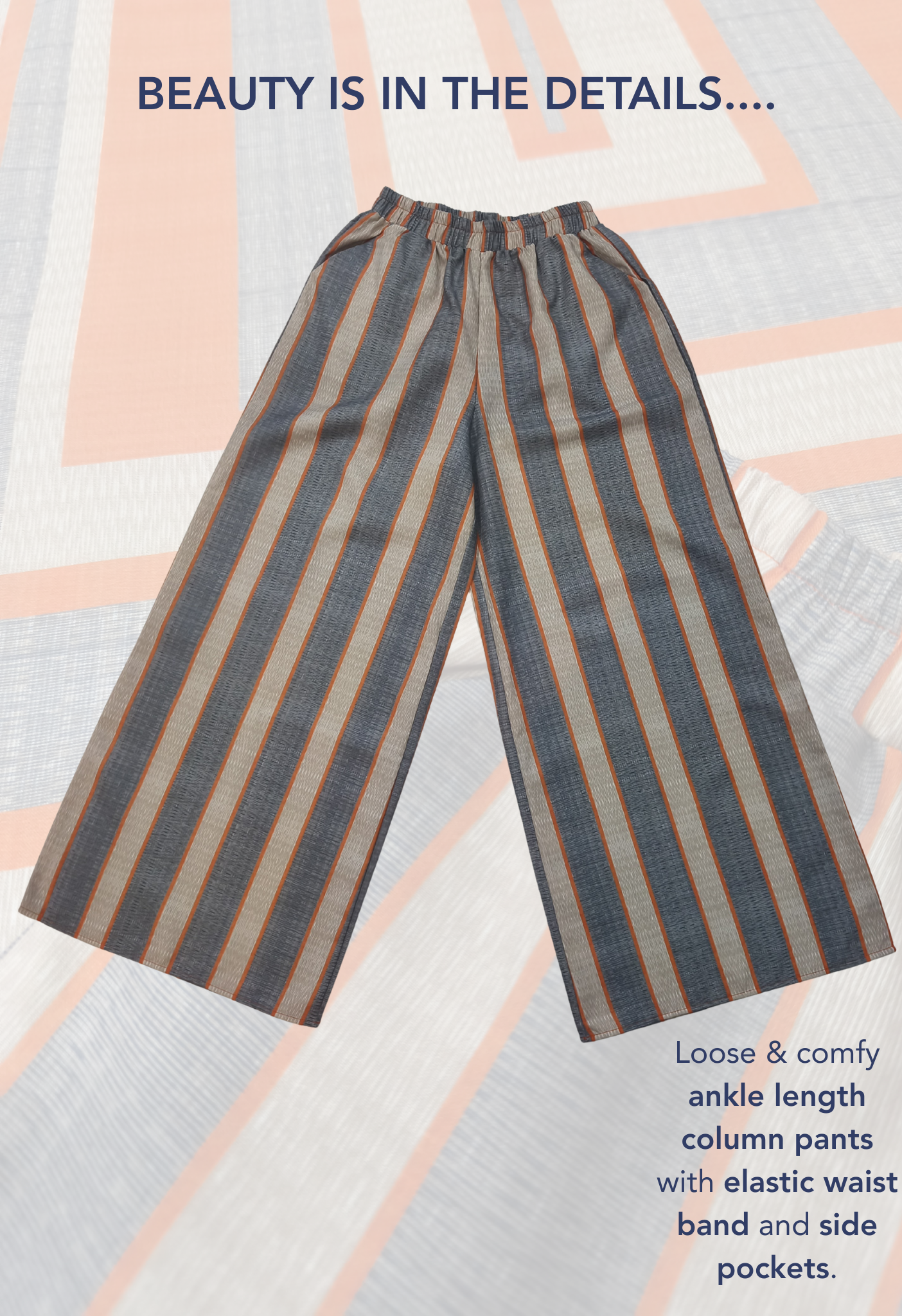 LINEN COLUMN PANTS - Orange (Pants Only!)