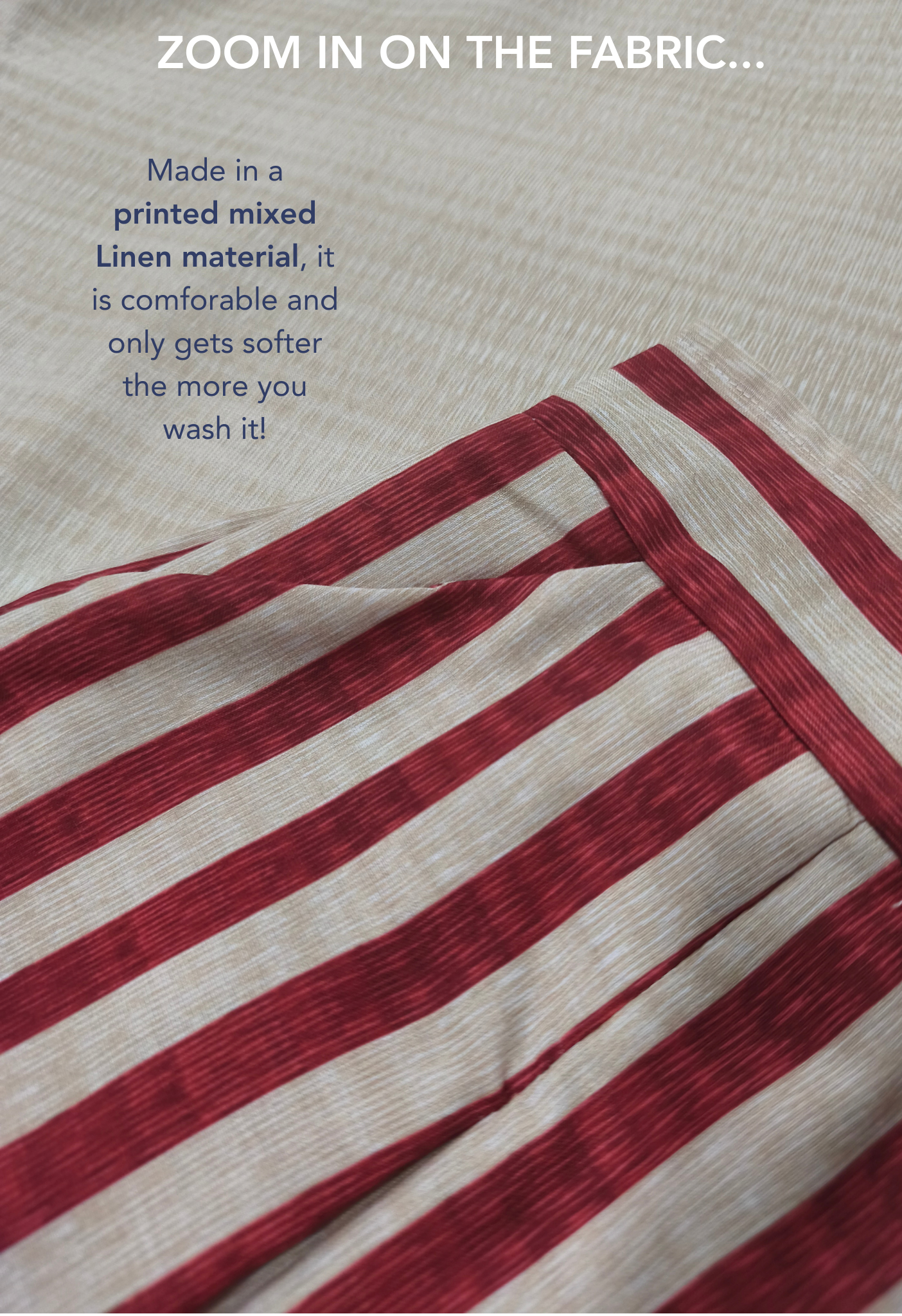 LINEN BOXY SET in Red