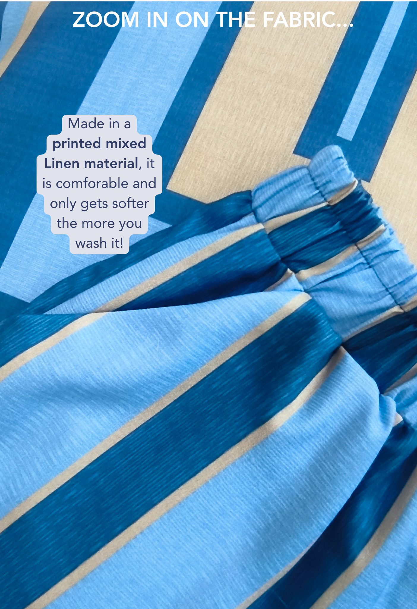 LINEN COLUMN PANTS - Blue (Pants Only!)