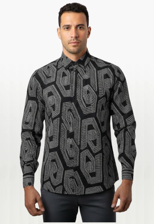 NIRA LONG SLEEVE SHIRT - Ink Black