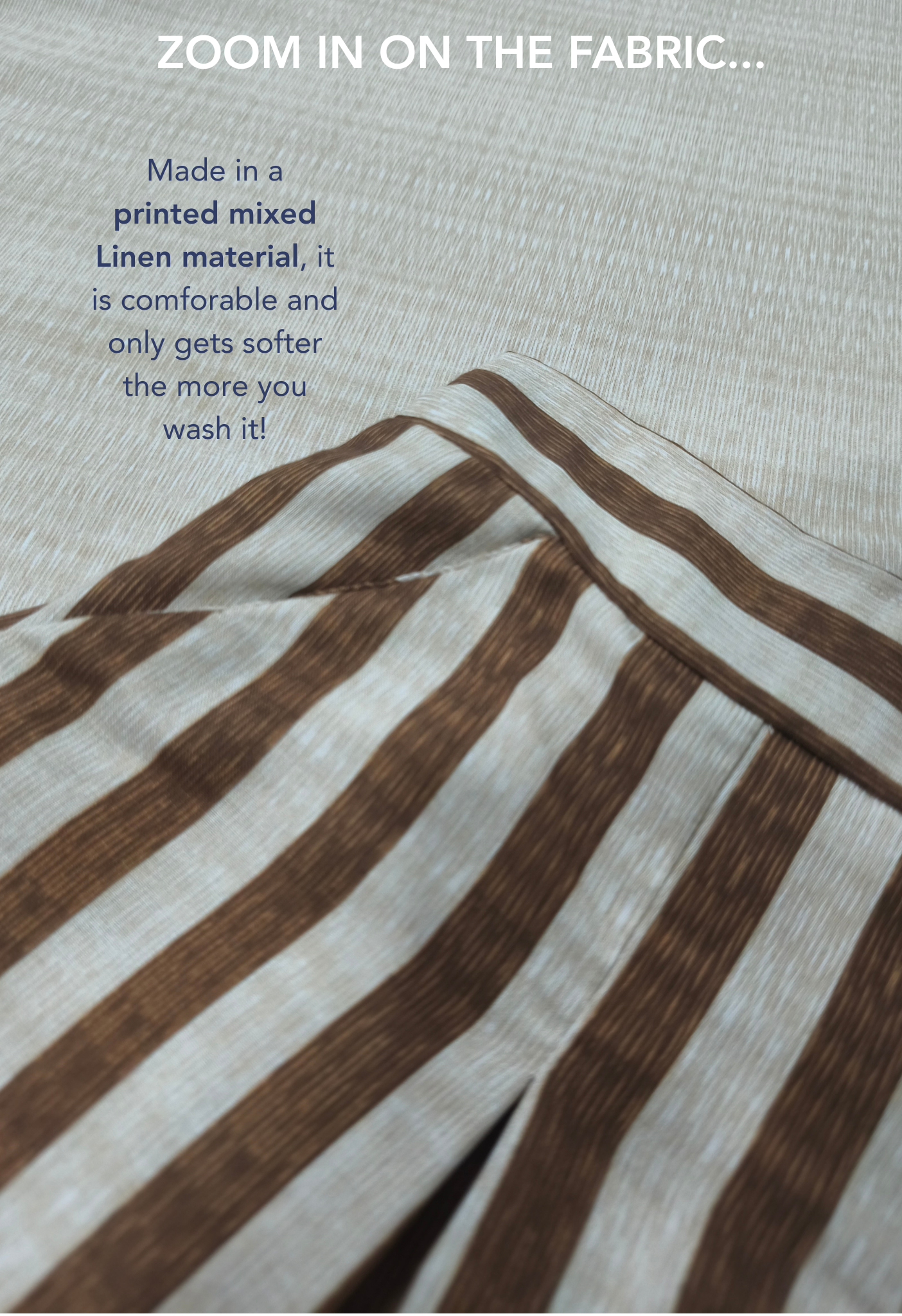 LINEN BOXY TOP - Brown Stripe (Top Only!)