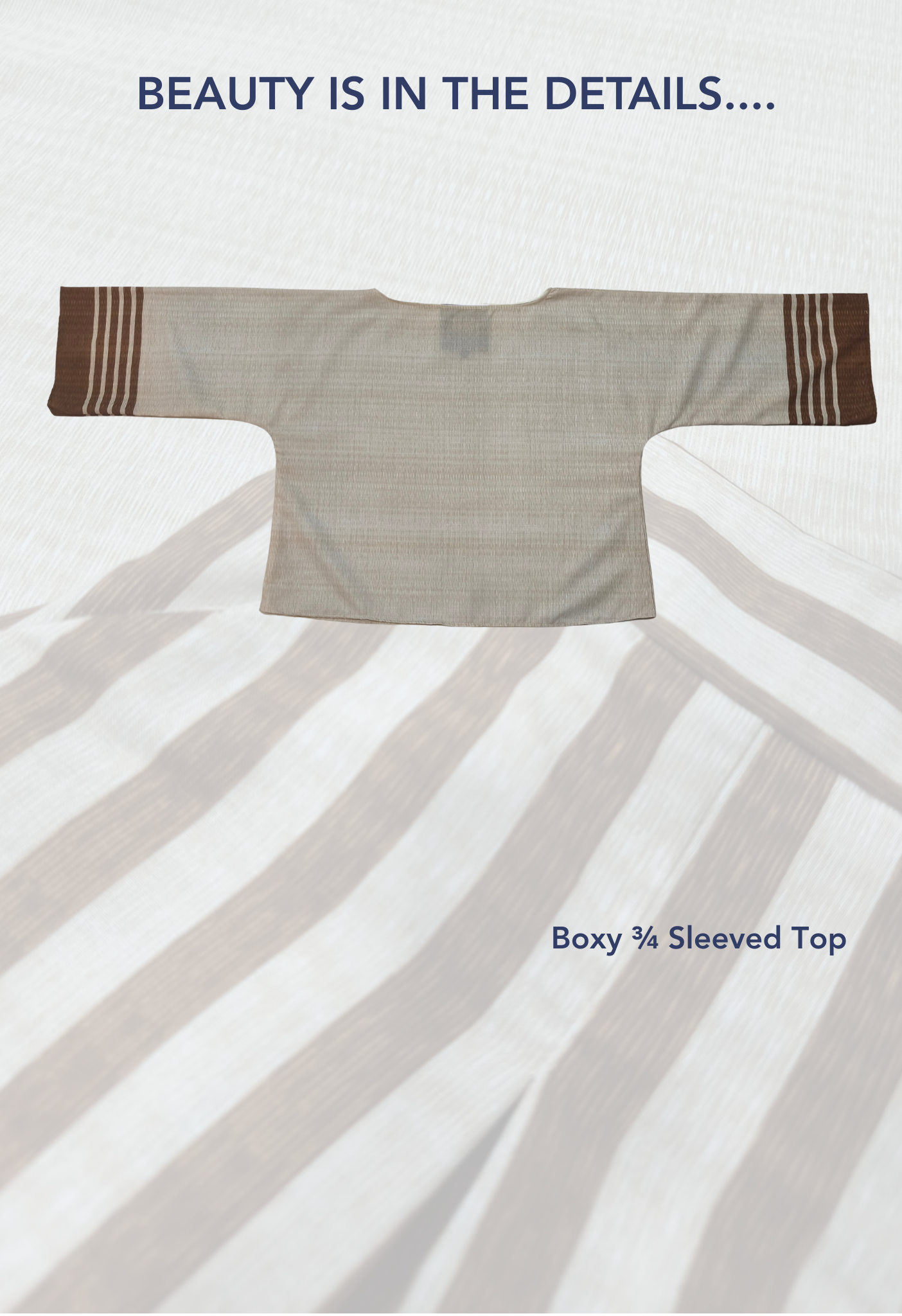LINEN BOXY TOP - Brown Stripe (Top Only!)
