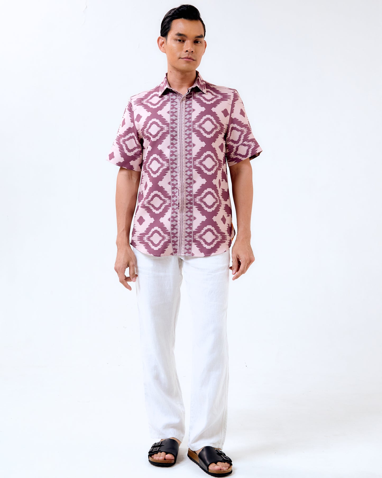 ABU IKAT SHORT SLEEVE SHIRT - Pink (Pre-Order)