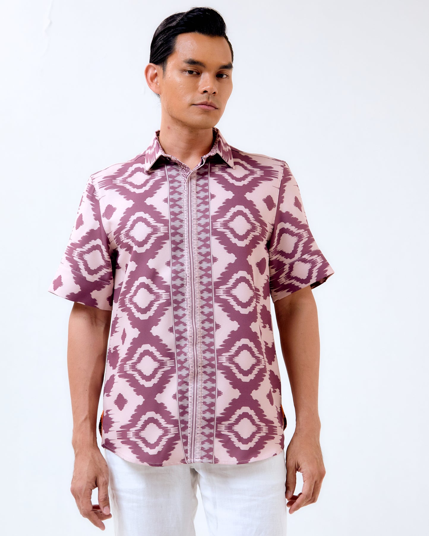 ABU IKAT SHORT SLEEVE SHIRT - Pink (Pre-Order)