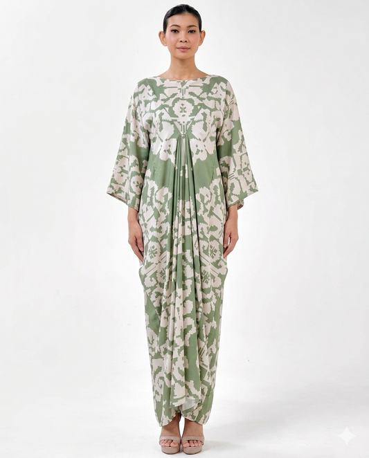 ABU FRONT BUTTON KAFTAN - Green