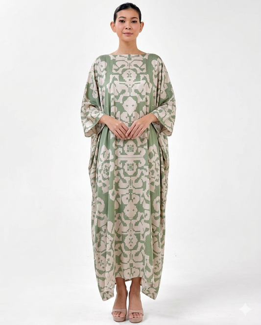 ABU FRONT BUTTON KAFTAN - Green