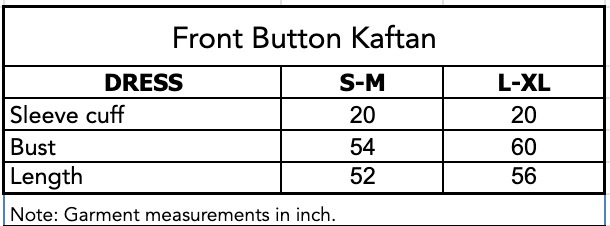 NITA FRONT BUTTON KAFTAN - BLACK