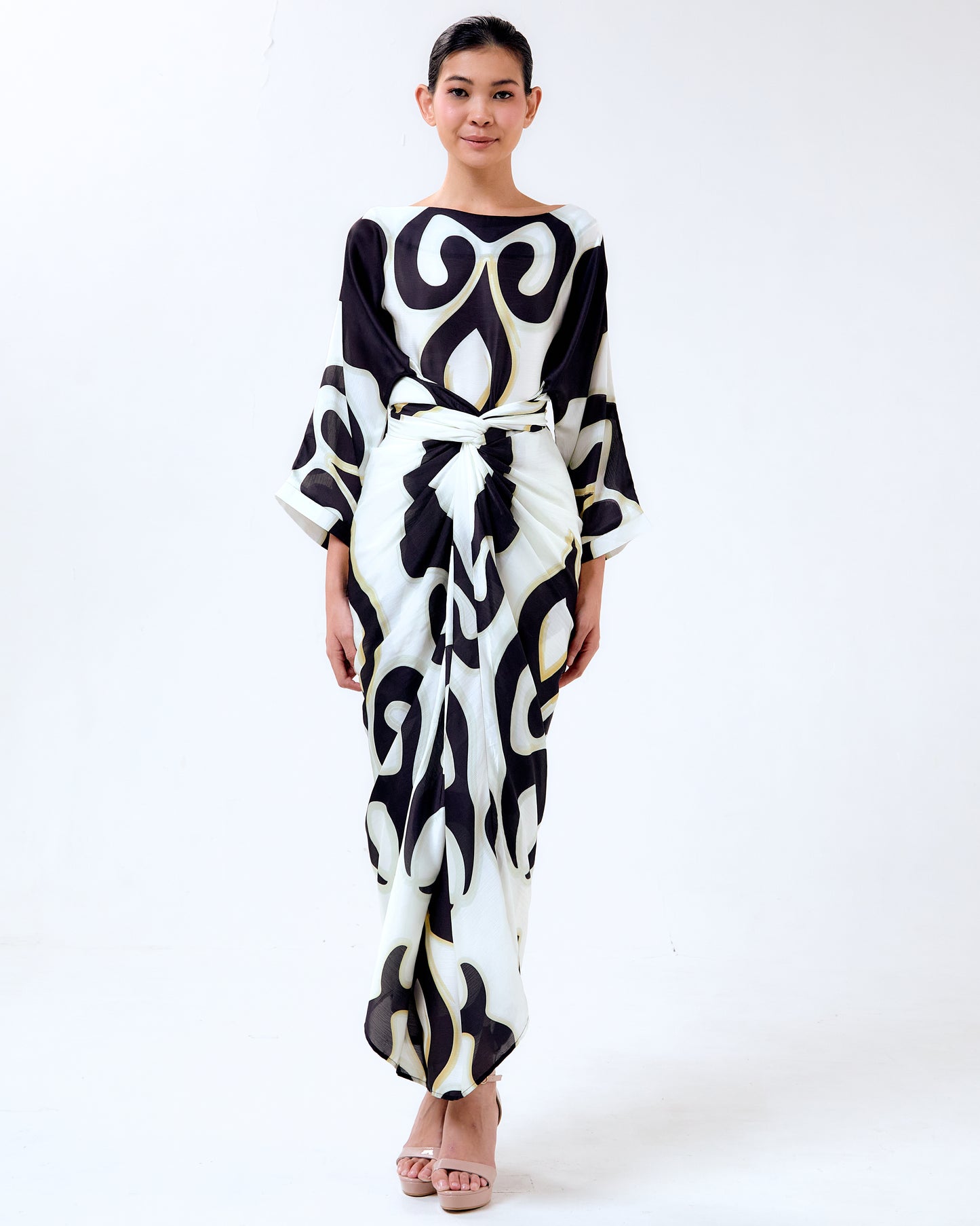 FREDDIE SIDE TIE KAFTAN - Black (Pre-Order)