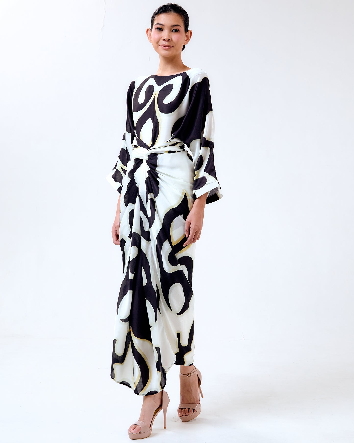 FREDDIE SIDE TIE KAFTAN - Black (Pre-Order)