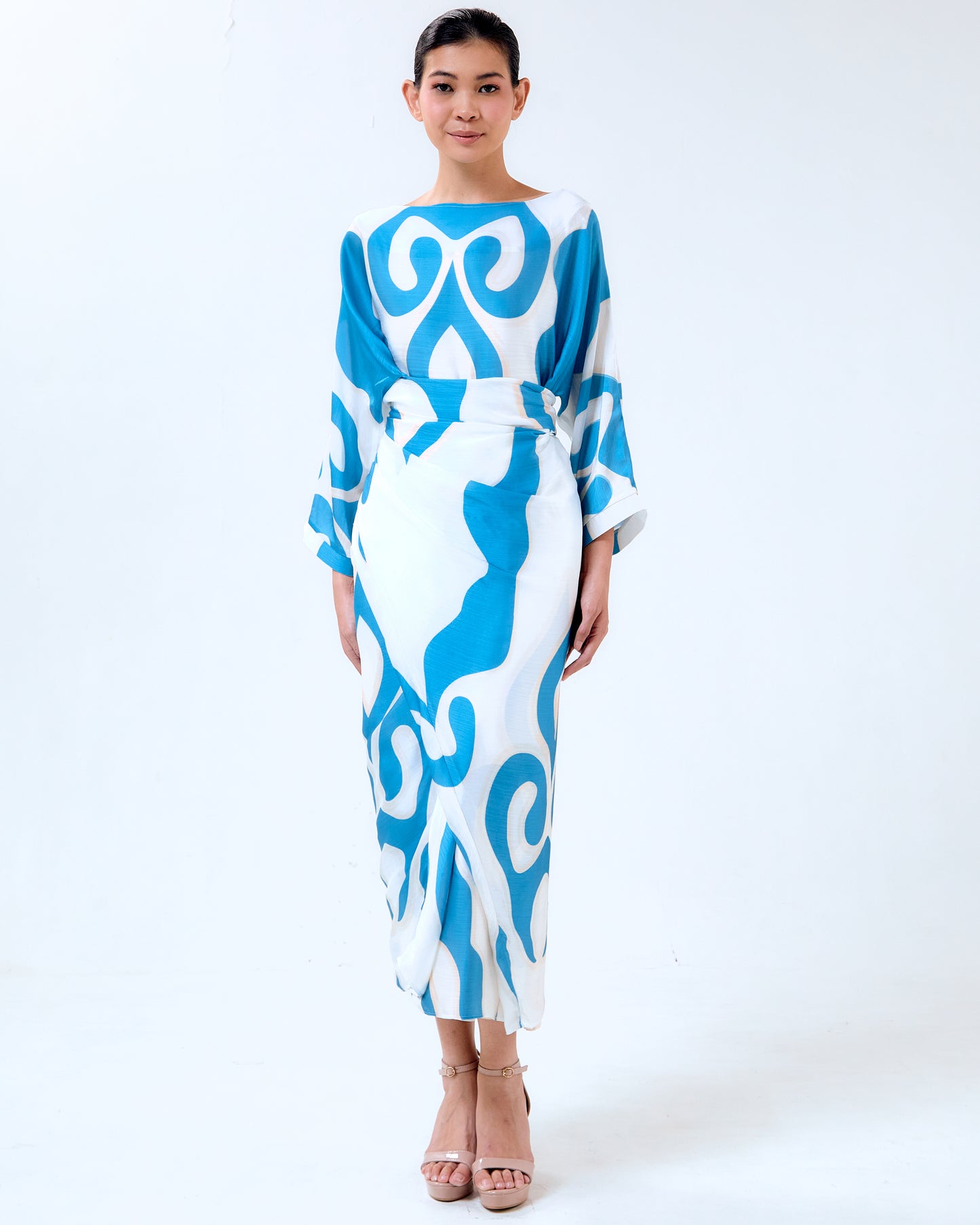 FREDDIE SIDE TIE KAFTAN - Blue (Pre-Order)