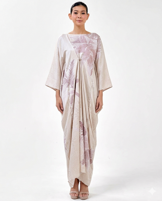 HENNY FRONT BUTTON KAFTAN - Cream