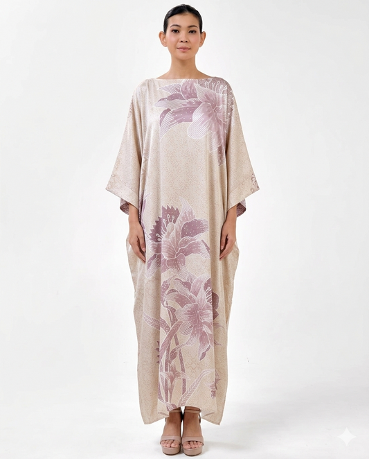 HENNY FRONT BUTTON KAFTAN - Cream
