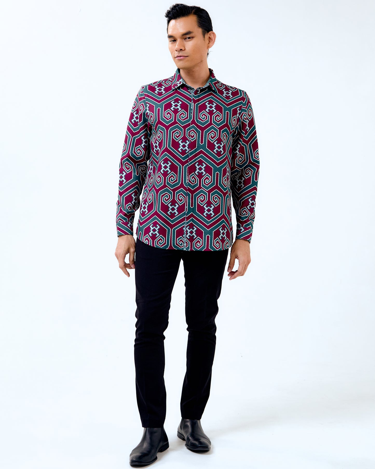 MELA LONG SLEEVES SHIRT - Green/Purple (Pre-Order)