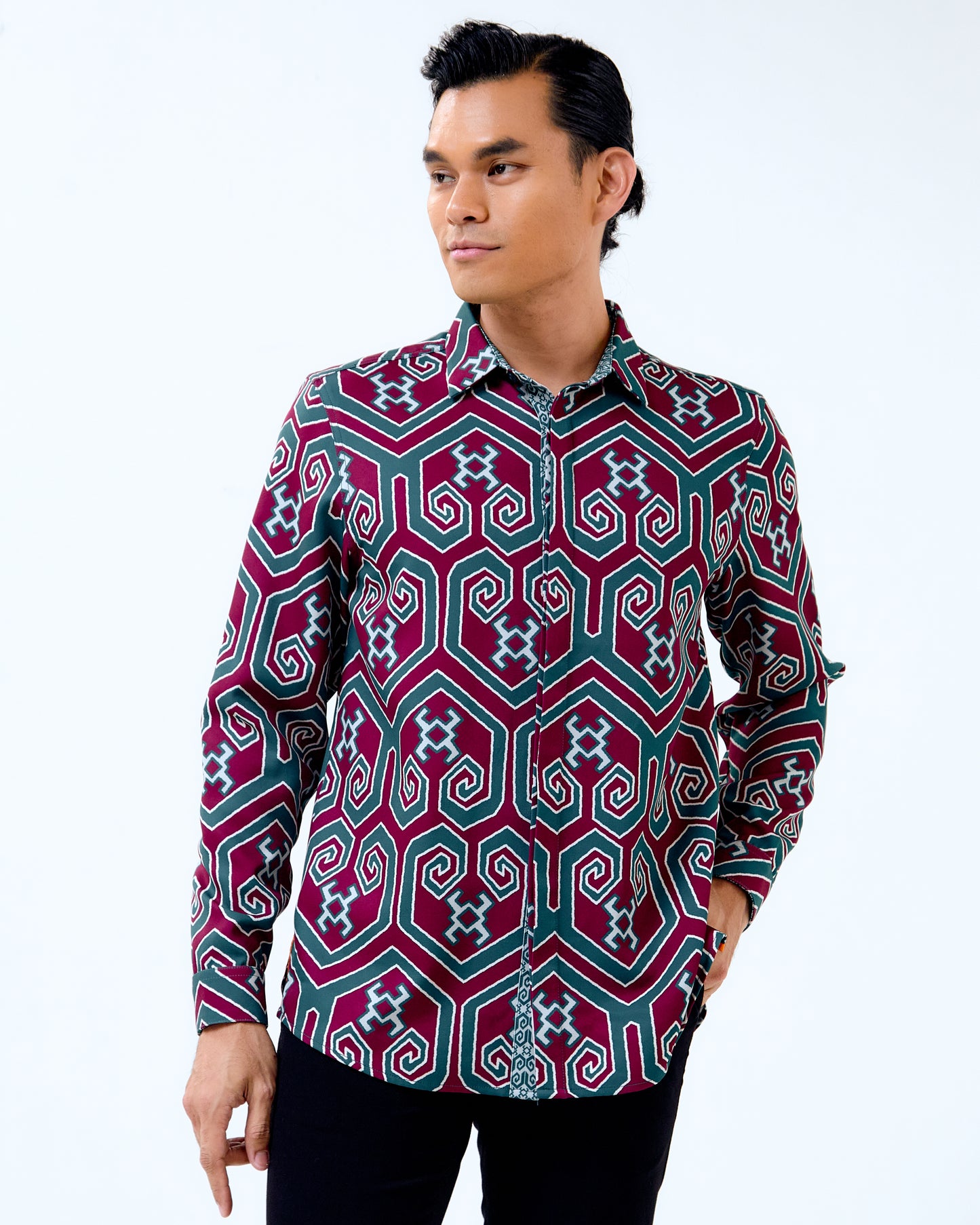 MELA LONG SLEEVES SHIRT - Green/Purple (Pre-Order)