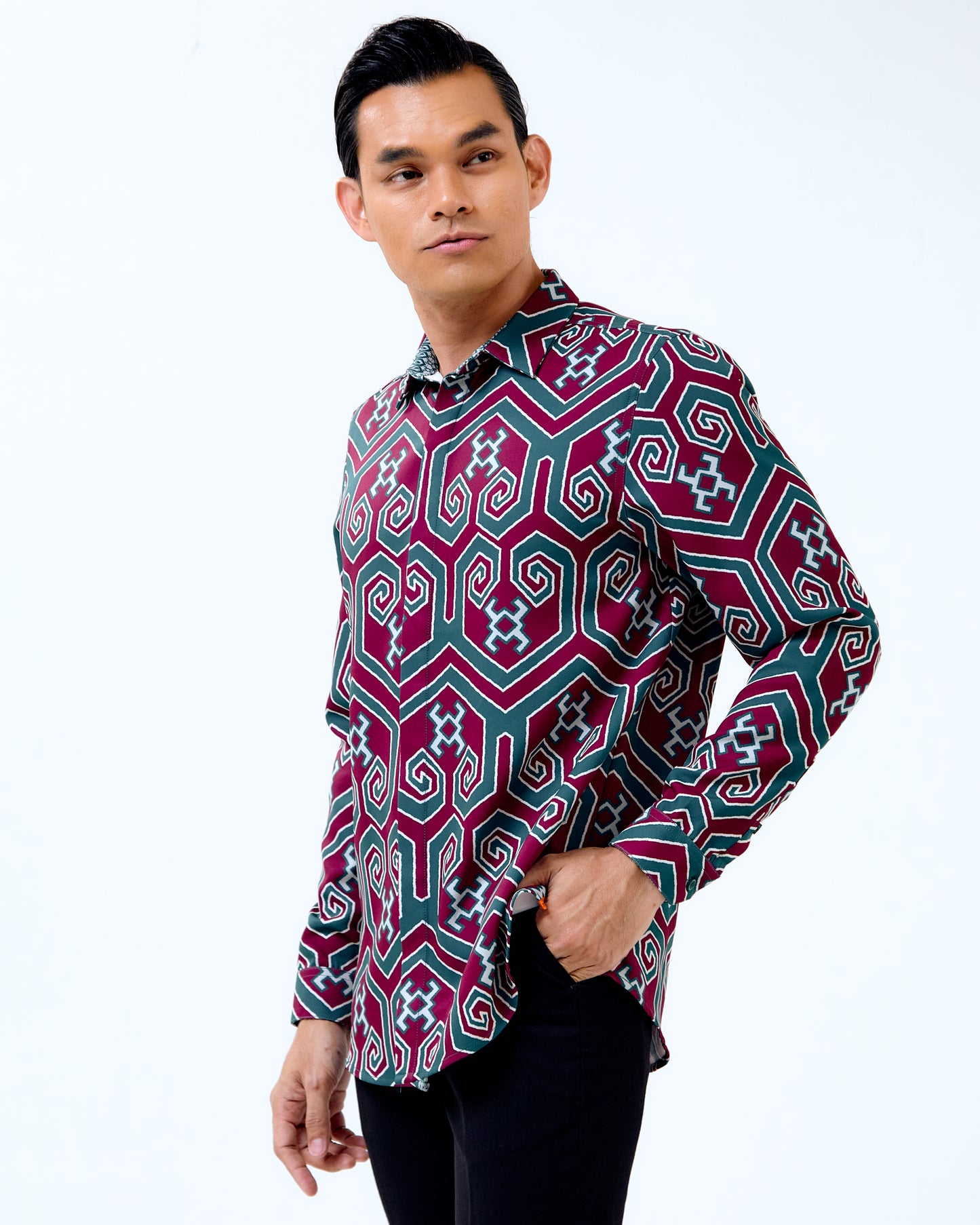 MELA LONG SLEEVES SHIRT - Green/Purple (Pre-Order)