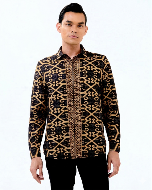NITA LONG SLEEVES SHIRT - Black/Gold