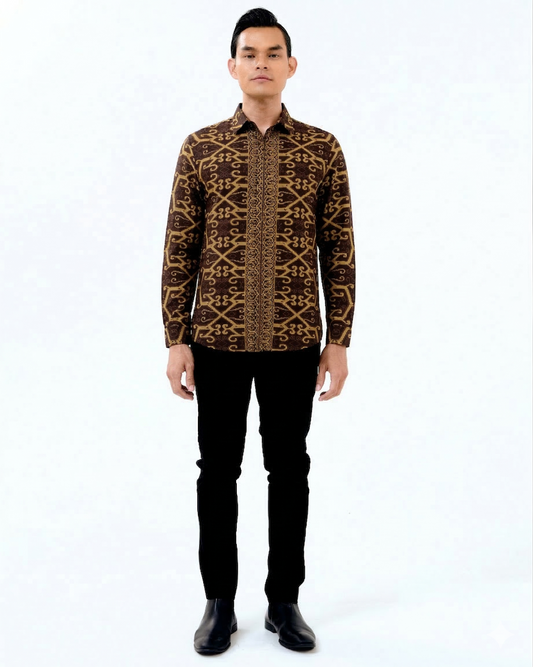 NITA LONG SLEEVES SHIRT - Black/Gold