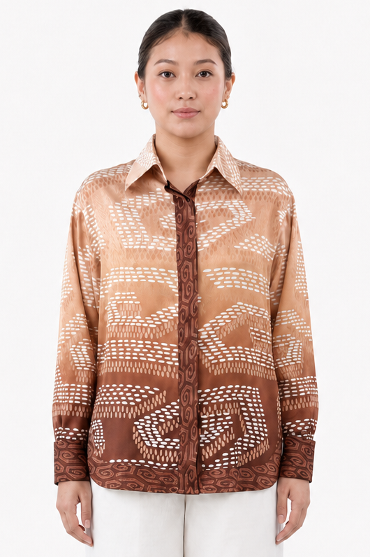 NIRA DAILY BLOUSE - BROWN OMBRE