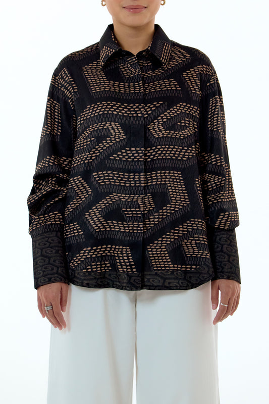 NIRA DAILY BLOUSE - BLACK