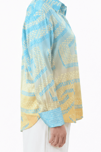 NIRA DAILY BLOUSE - YELLOW BLUE OMBRE