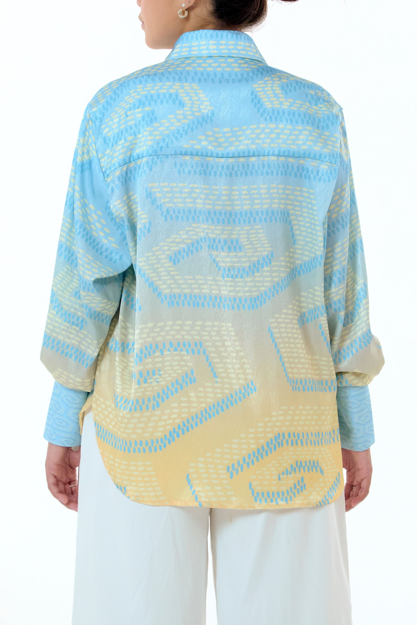 NIRA DAILY BLOUSE - YELLOW BLUE OMBRE