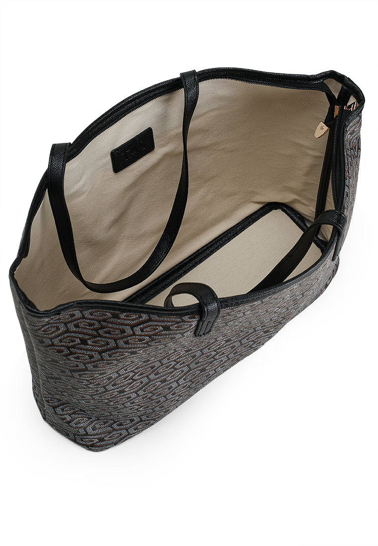 THE NIRA TOTE - BLACK BROWN