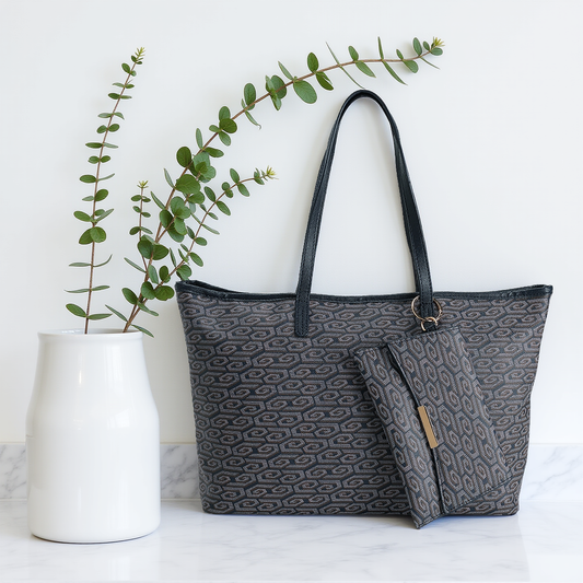 THE NIRA TOTE - SLATE BLUE
