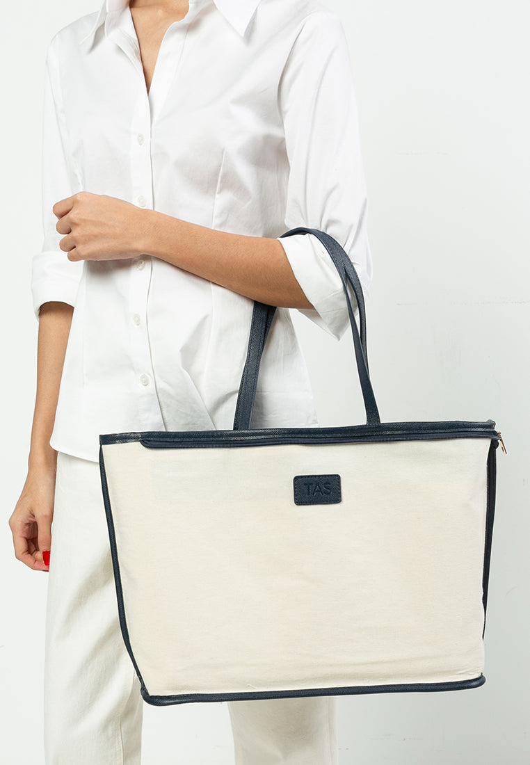 THE NIRA TOTE - SLATE BLUE
