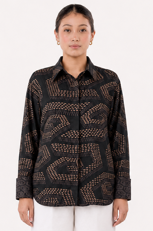 NIRA DAILY BLOUSE - BLACK