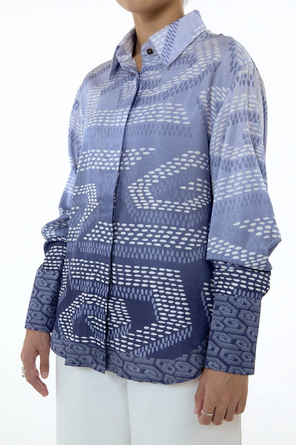 NIRA DAILY BLOUSE - BLUE OMBRE